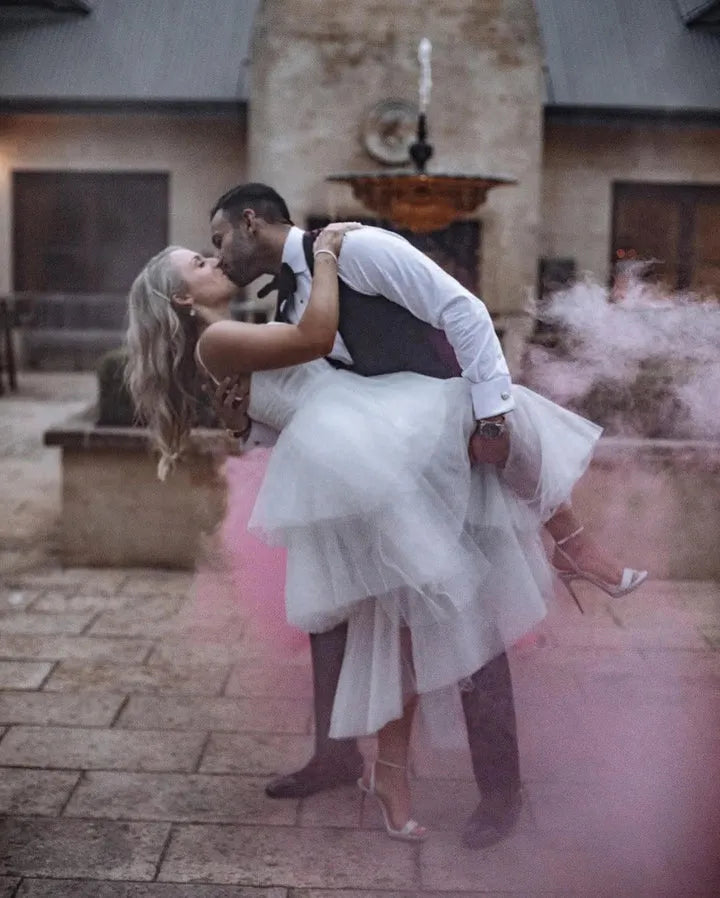 Beautiful Timeless Special Occasion Elegant White Tulle A-Line Sleeveless Tea-Length Wedding Dress