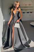 Special Occasion Sophisticated Graceful Stylish Refined Beautiful Timeless Elegant Satin Floor-Length Prom Dress