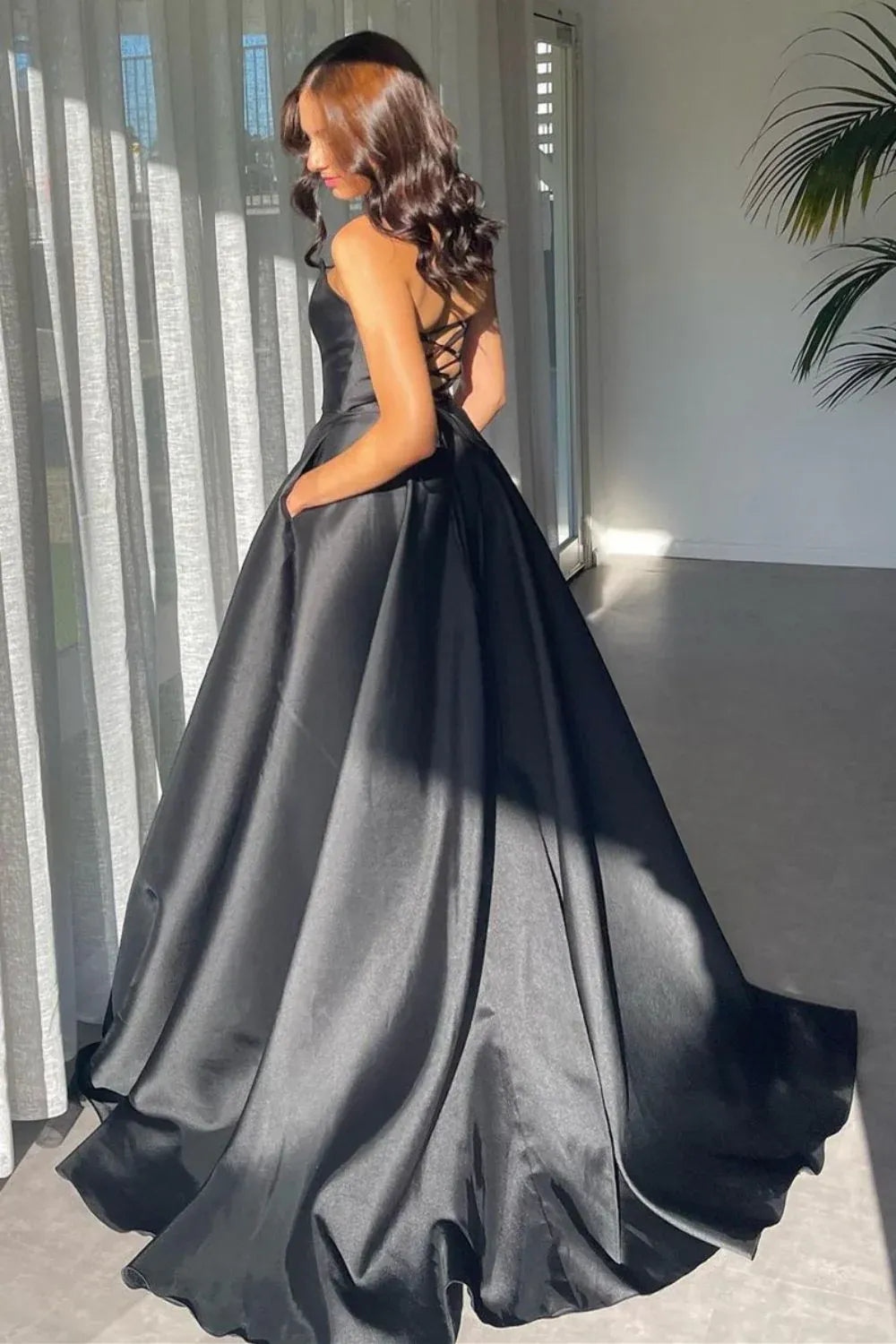 Special Occasion Sophisticated Graceful Stylish Refined Beautiful Timeless Elegant Satin Floor-Length Prom Dress