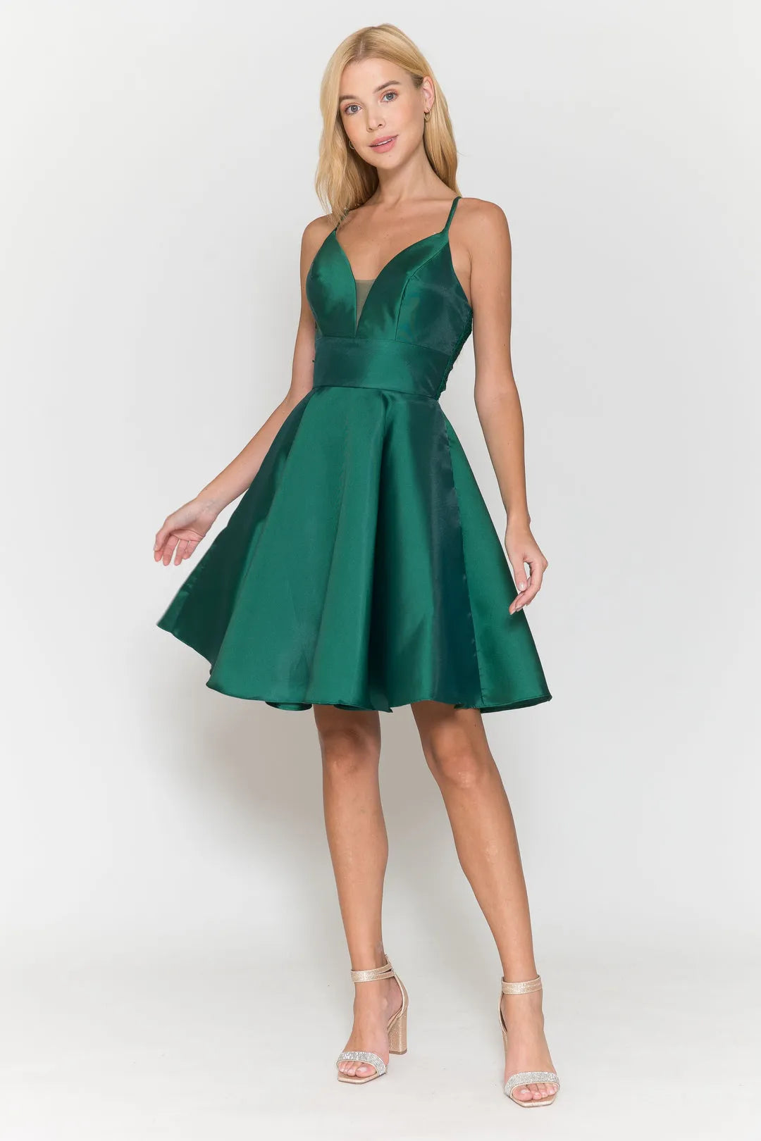 Black Spaghetti Strap Homecoming Gown Deep V - Neck Functional for Teen School Events