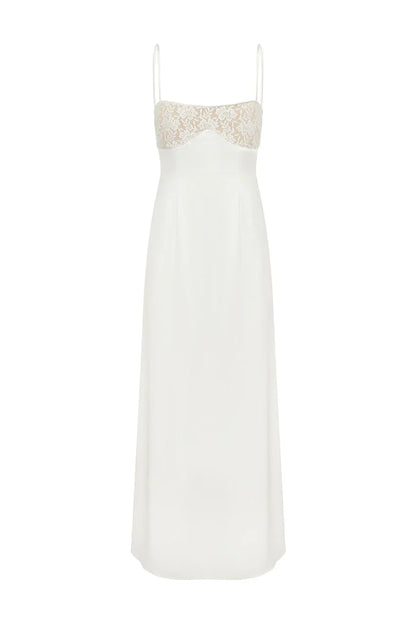 Timeless Special Occasion Sophisticated Graceful Stylish Elegant White Satin Sleeveless Prom Dress