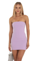 Lavender Strapless Bodycon Homecoming Dress Flattering Fit for Teen School Dances Memorable Occasions