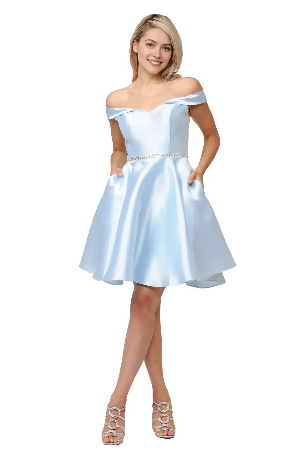 Yellow Sunny Off Shoulder Homecoming Dress with Bel Perfect for School Dance