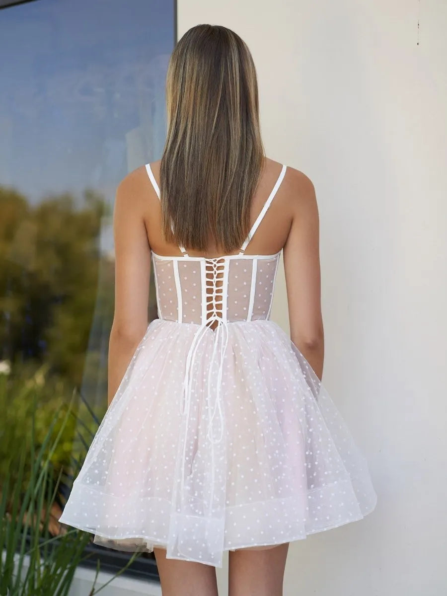 Black Sweetheart Spaghetti Straps Short Homecoming Dress