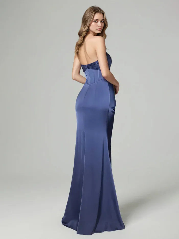 Sweetheart Trumpet/Mermaid Bodice Maxi Prom Dress With Slit