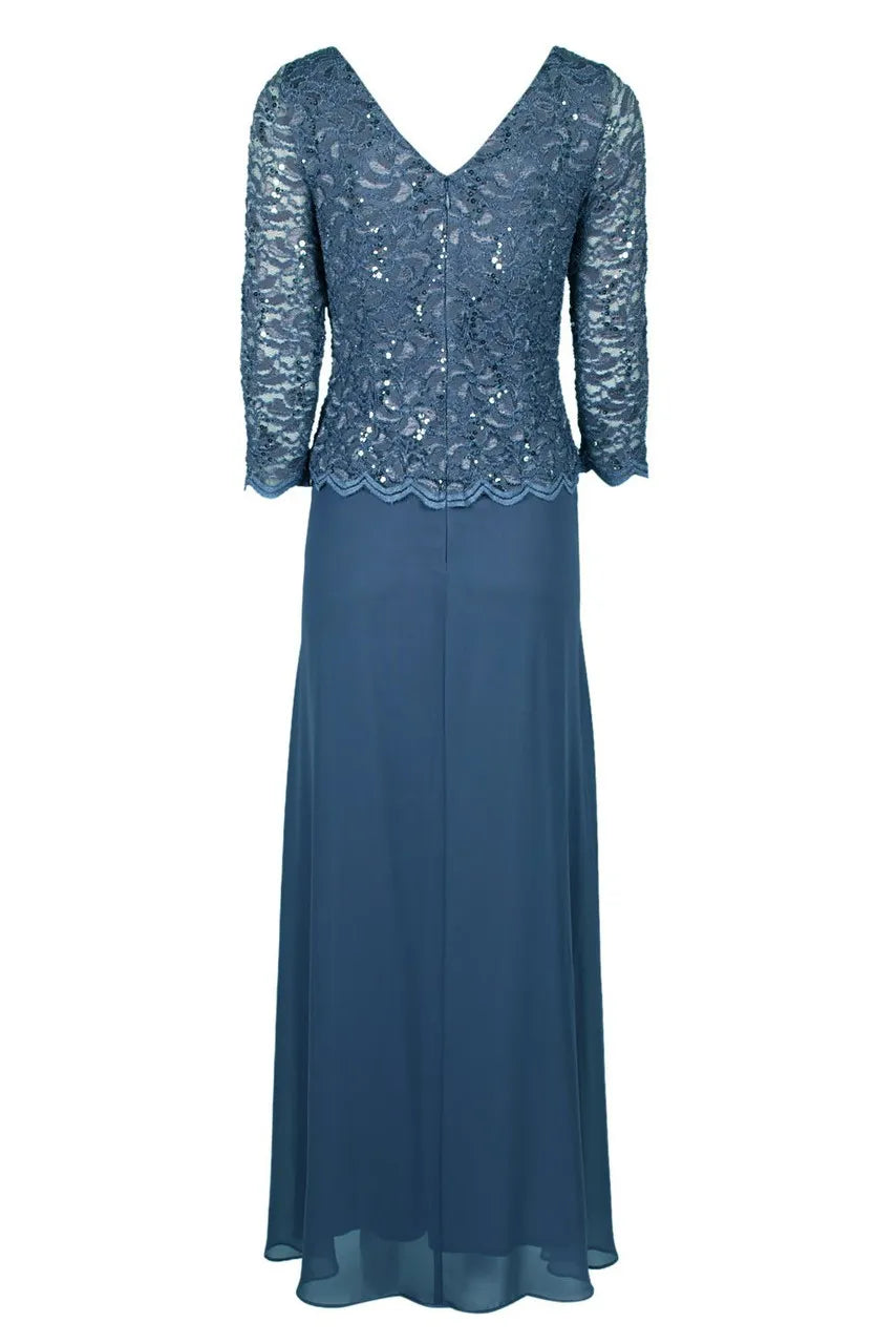 Elegant Red Chiffon A-Line Long Sleeve Floor-Length Mother of the Bride Dress