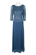 Elegant Red Chiffon A-Line Long Sleeve Floor-Length Mother of the Bride Dress