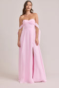 Beautiful Timeless Chic Elegant Light Pink Chiffon A-Line Sleeveless Floor-Length Prom Dress