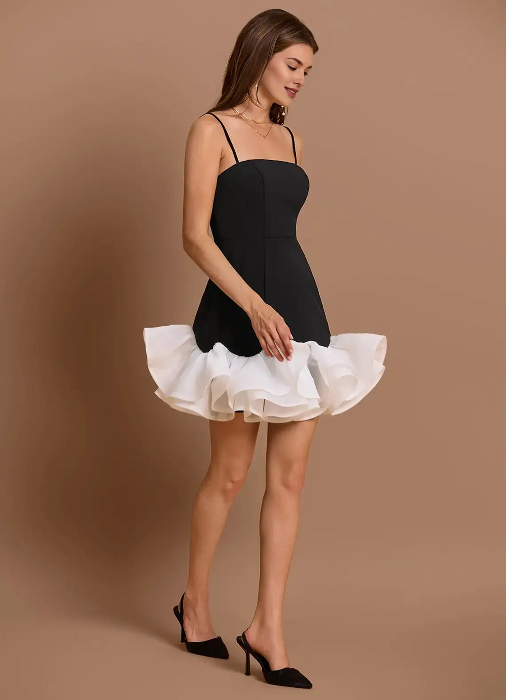 Stylish Refined Beautiful Timeless Chic Elegant Black A-Line Sleeveless Mini Evening Dress