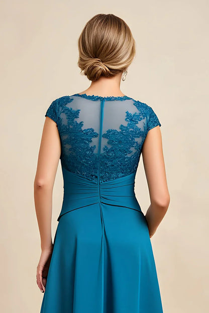 Stylish Refined Beautiful Elegant Red Chiffon Floor-Length Mother of the Bride Dress