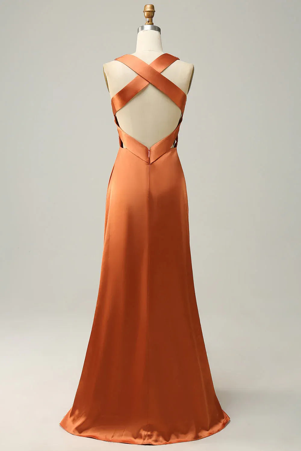 Sophisticated Graceful Stylish Refined Beautiful Timeless Elegant Satin Sleeveless Floor-Length Prom Dress