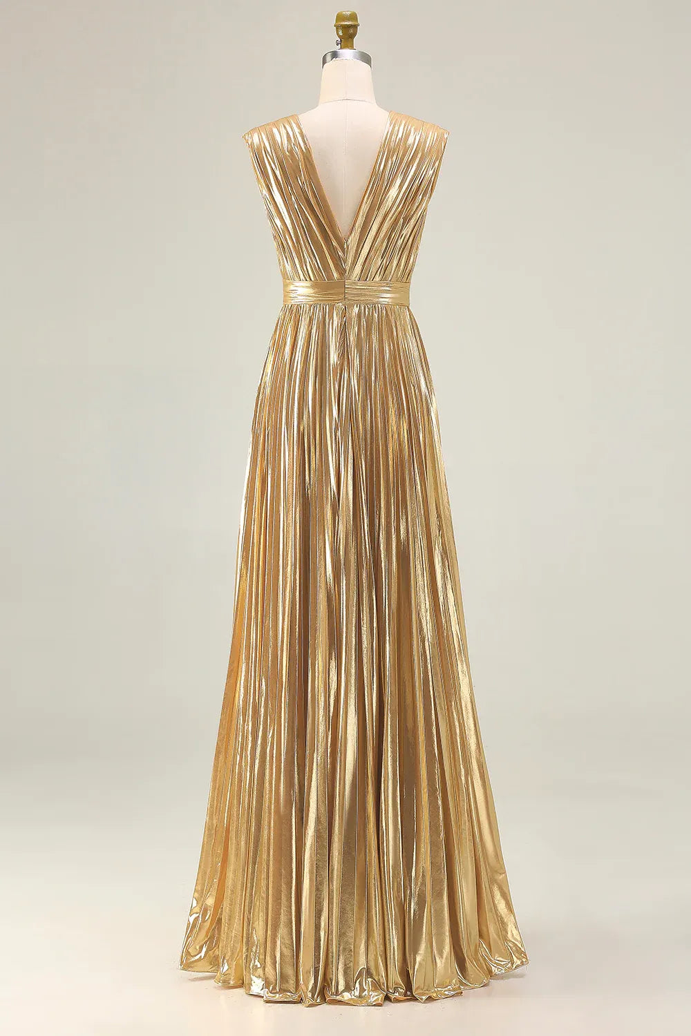 Timeless Special Occasion Sophisticated Graceful Stylish Elegant Gold Sleeveless Floor-Length Prom Dress