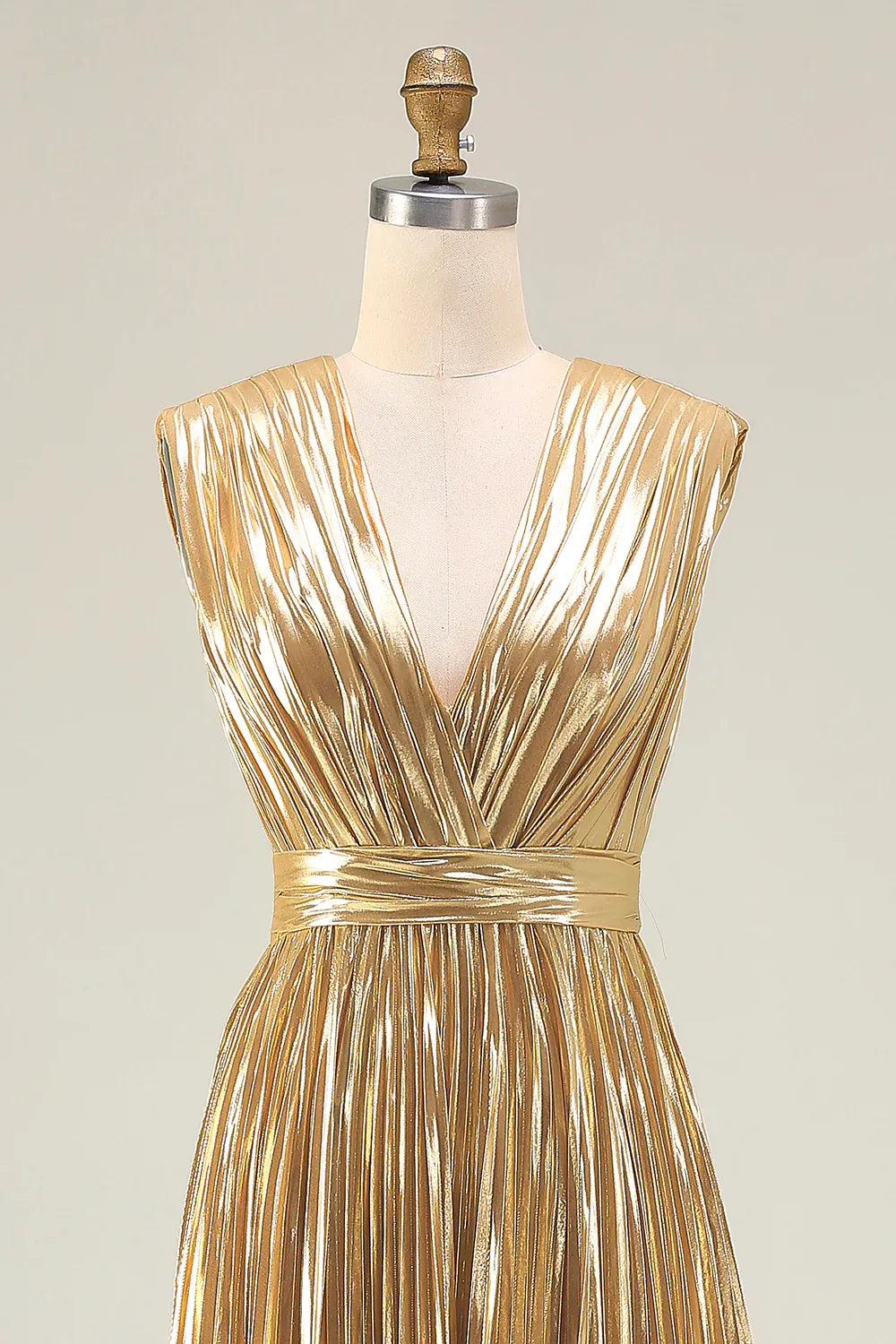 Timeless Special Occasion Sophisticated Graceful Stylish Elegant Gold Sleeveless Floor-Length Prom Dress