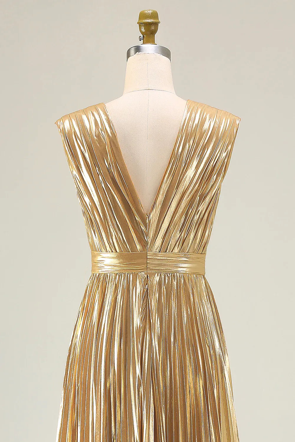 Timeless Special Occasion Sophisticated Graceful Stylish Elegant Gold Sleeveless Floor-Length Prom Dress