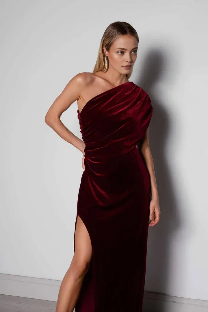 Graceful Stylish Refined Beautiful Elegant Navy Blue Velvet Sleeveless Floor-Length Prom Dress