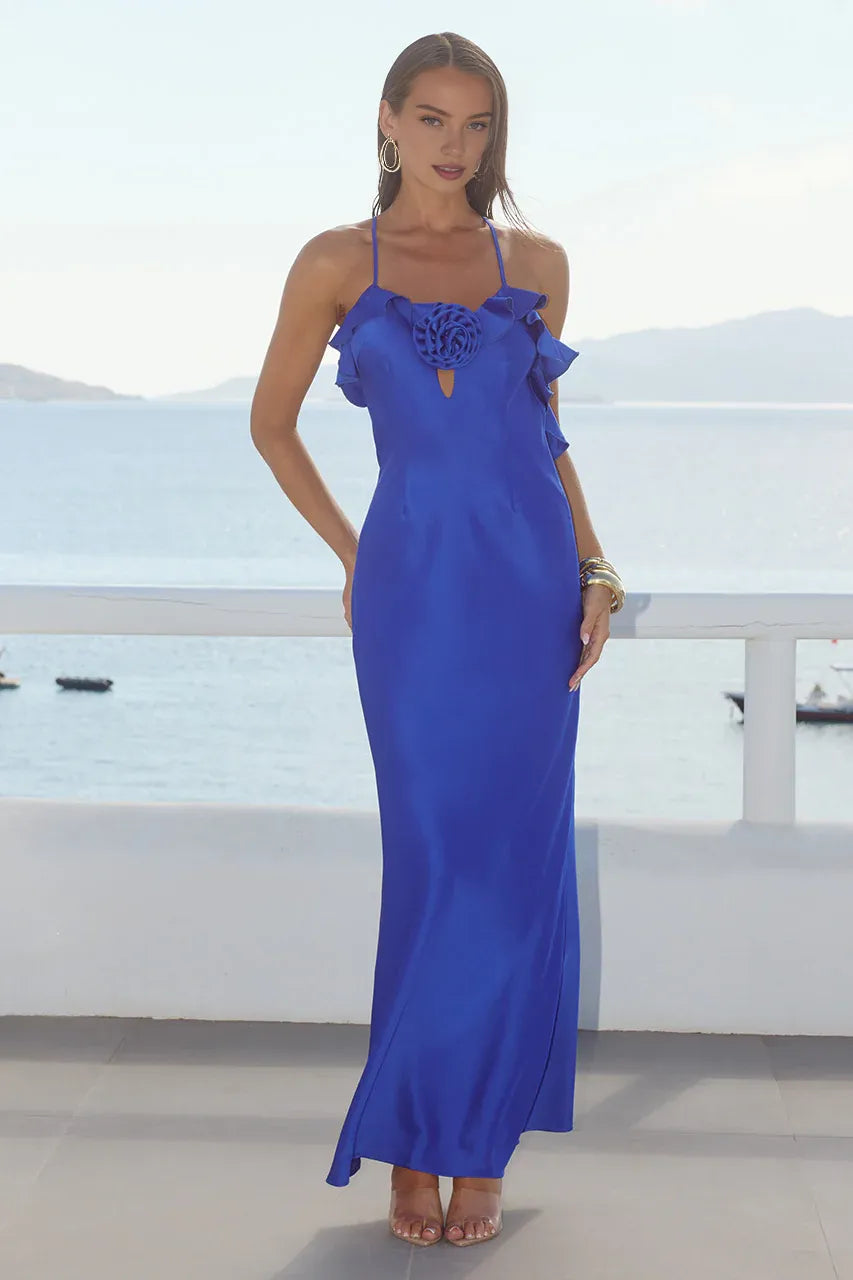 Special Occasion Sophisticated Graceful Stylish Refined Elegant Ivory Satin Sleeveless Floor-Length Prom Dress