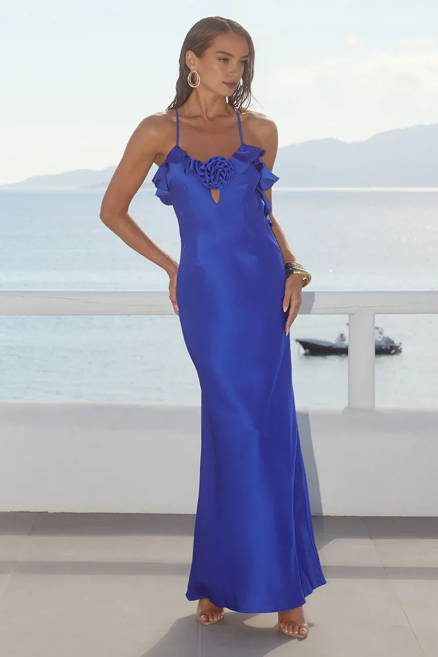 Special Occasion Sophisticated Graceful Stylish Refined Elegant Ivory Satin Sleeveless Floor-Length Prom Dress