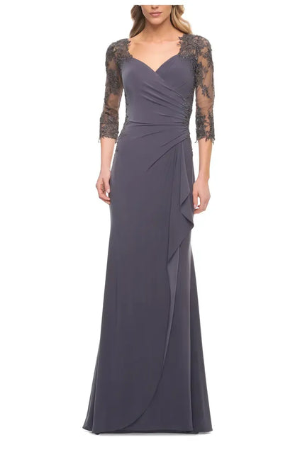 Special Occasion Elegant Emerald Green Chiffon V-Neck Floor-Length Mother of the Bride Dress