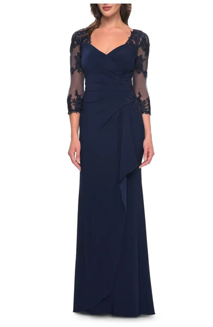 Special Occasion Elegant Emerald Green Chiffon V-Neck Floor-Length Mother of the Bride Dress