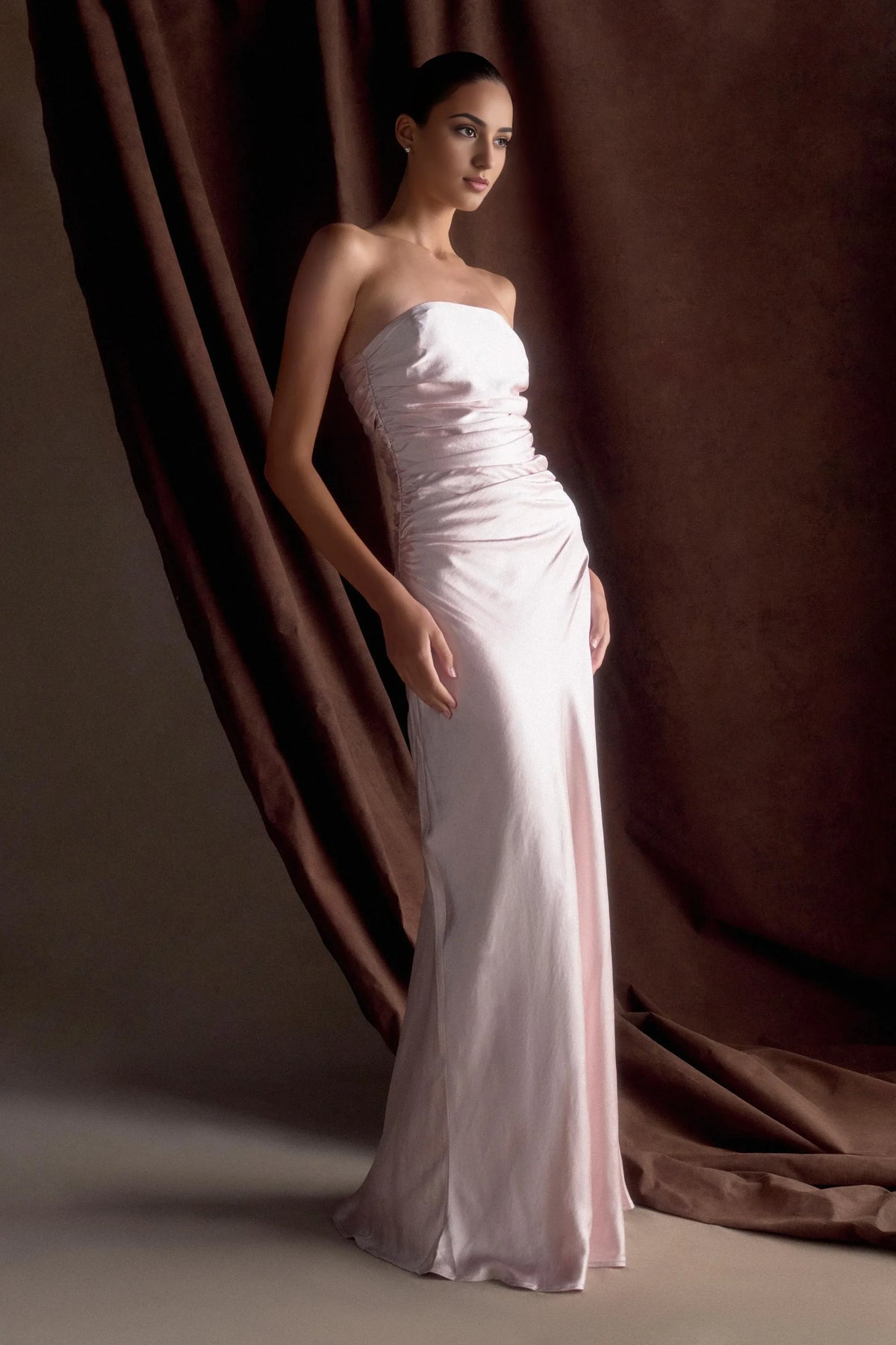 Special Occasion Sophisticated Graceful Elegant Satin Mermaid Strapless Slit Long Prom Dress