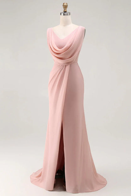 Graceful Stylish Refined Elegant Blush Pink Lace Sheath Sleeveless Floor-Length Prom Dress
