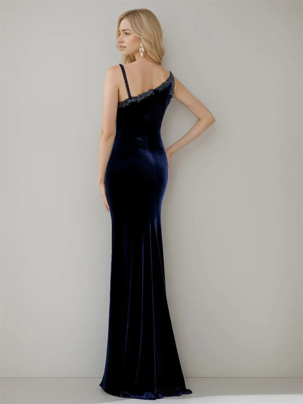 Trumpet Asymmetric Sleeveless Floor Length Mother Of The Bride Dresses With Split Side