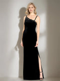 Trumpet Asymmetric Sleeveless Floor Length Mother Of The Bride Dresses With Split Side
