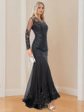 Trumpet Scoop Long Sleeves Mother of the Bride Dresses