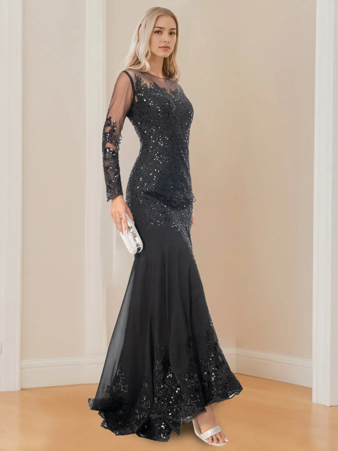 Trumpet Scoop Long Sleeves Mother of the Bride Dresses