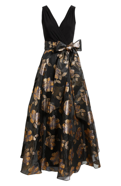 Special Occasion Sophisticated Graceful Stylish Elegant Gold Organza A-Line Sleeveless Floor-Length Prom Dress