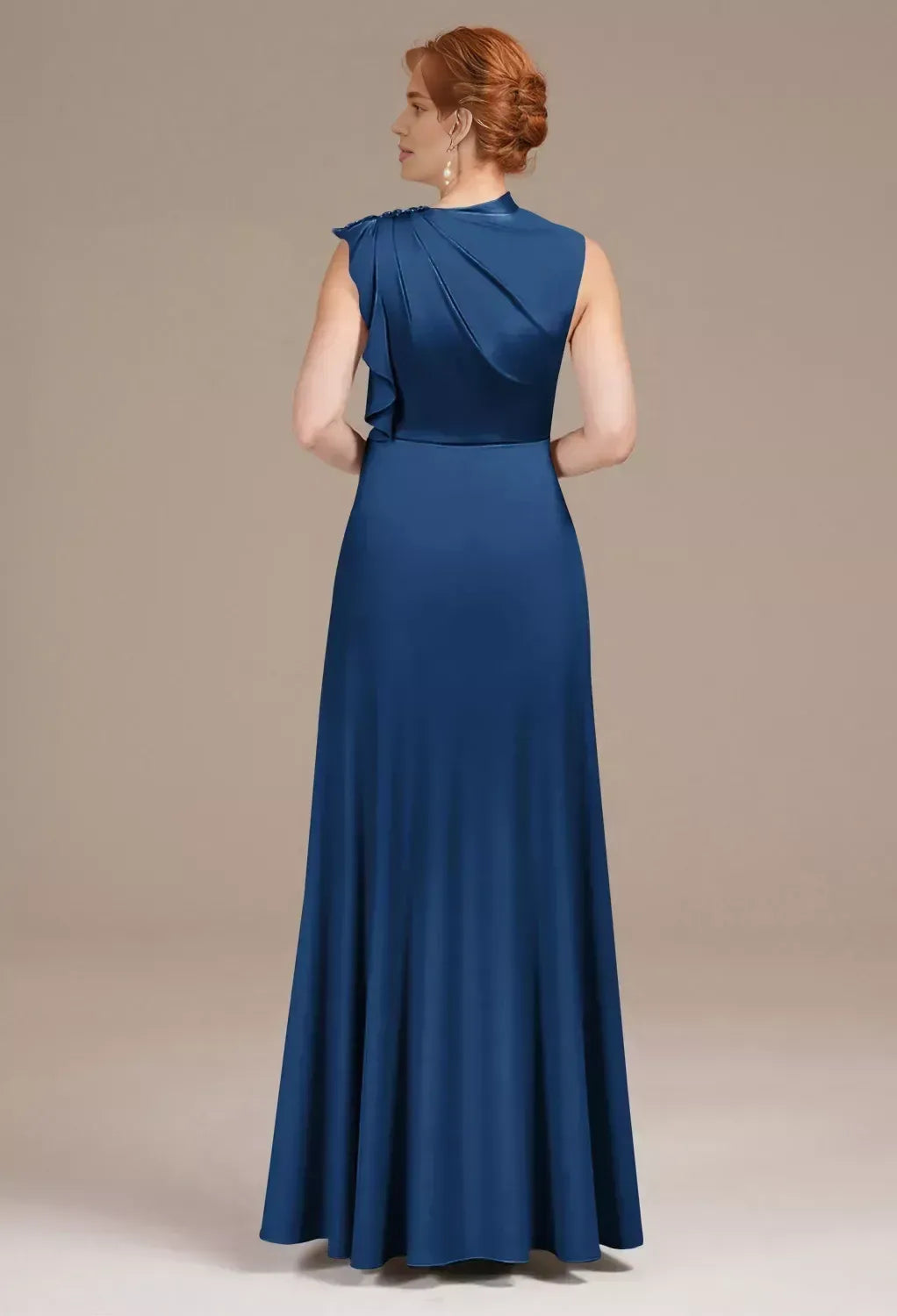 Refined Beautiful Elegant Red Satin A-Line Sleeveless Mother of the Bride Dress