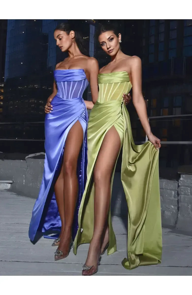 Timeless Special Occasion Elegant Olive Green Satin Mermaid Sleeveless Floor-Length Prom Dress