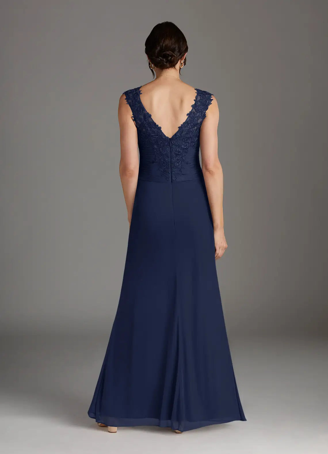 Navy Unique ark A-Line Sweetheart Neckline Pleated Mother of the Bride Dresses Sophisticated V - Neckline - Straps Draped Ruched Detailing Timeless Ruffled Silhouette
