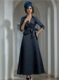 V-Neck Ankle Length Elegant Mother of the Bride Dresses