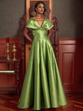 V-Neck Sleeveless Unique Mother Of The Bride Dresses with Ruffles