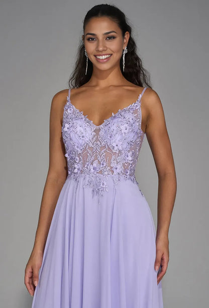 Refined Beautiful Timeless Special Occasion Elegant Tulle A-Line V-Neck Sleeveless Prom Dress