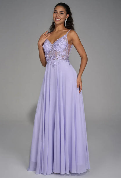 Refined Beautiful Timeless Special Occasion Elegant Tulle A-Line V-Neck Sleeveless Prom Dress