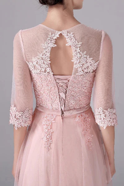 V-neck A-Line Floor Length Long sleeves mother's dress