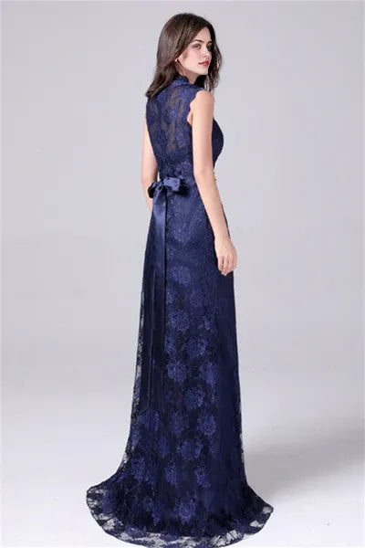 V-neck Sleeveless Flower Mermaid mother's dress