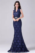 V-neck Sleeveless Flower Mermaid mother's dress