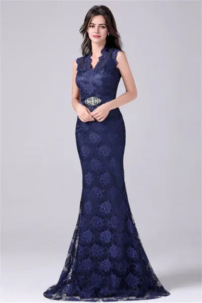 V-neck Sleeveless Flower Mermaid mother's dress