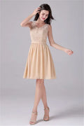 V-neck strap Backless sleeveless Knee Length mother's dress