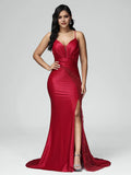 V Neck Spaghetti Straps Mermaid Prom Dress