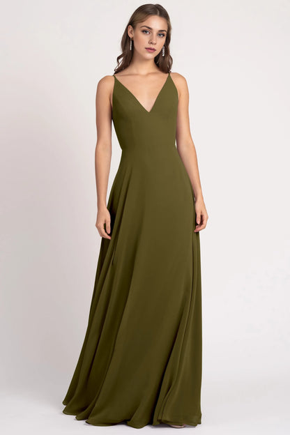 Stylish Refined Beautiful Timeless Special Occasion Elegant Chiffon A-Line Sleeveless Bridesmaid Dress