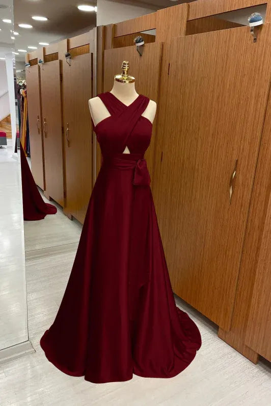 Yellow Vibrant A-line V-neck Sleeveless Cutout Mustard Floor-length Prom Dress