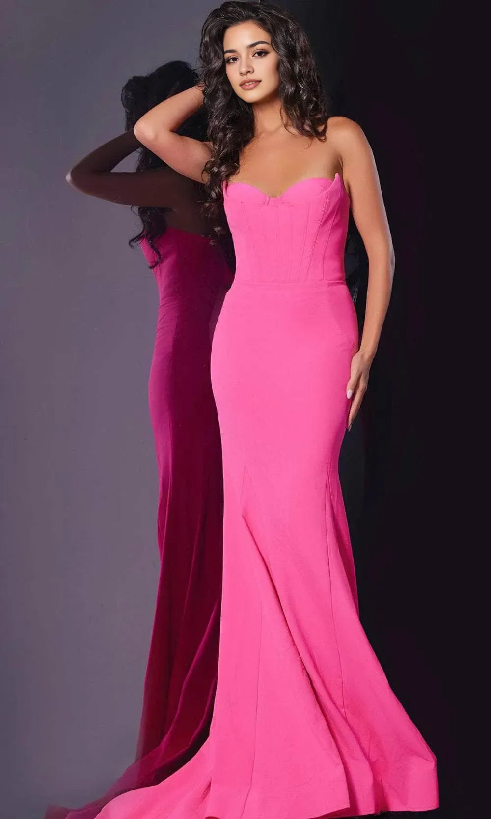Vibrant Fuchsia Mermaid Prom Dress in Luxe Fabric for Glamorous Occasions