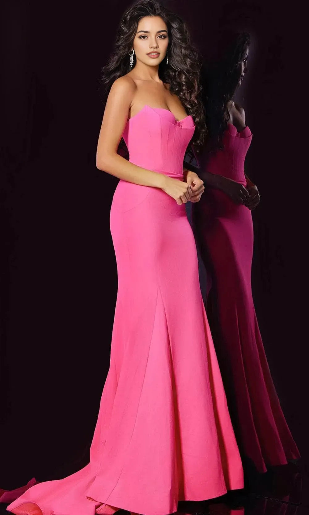 Vibrant Fuchsia Mermaid Prom Dress in Luxe Fabric for Glamorous Occasions