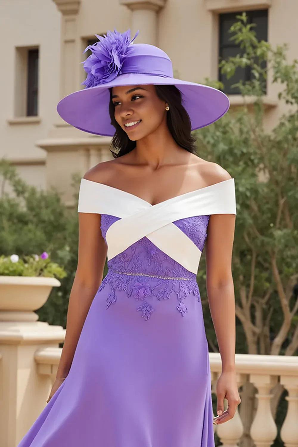 Beautiful Timeless Elegant Lilac Lace Asymmetric Backless Mother of the Bride Dress