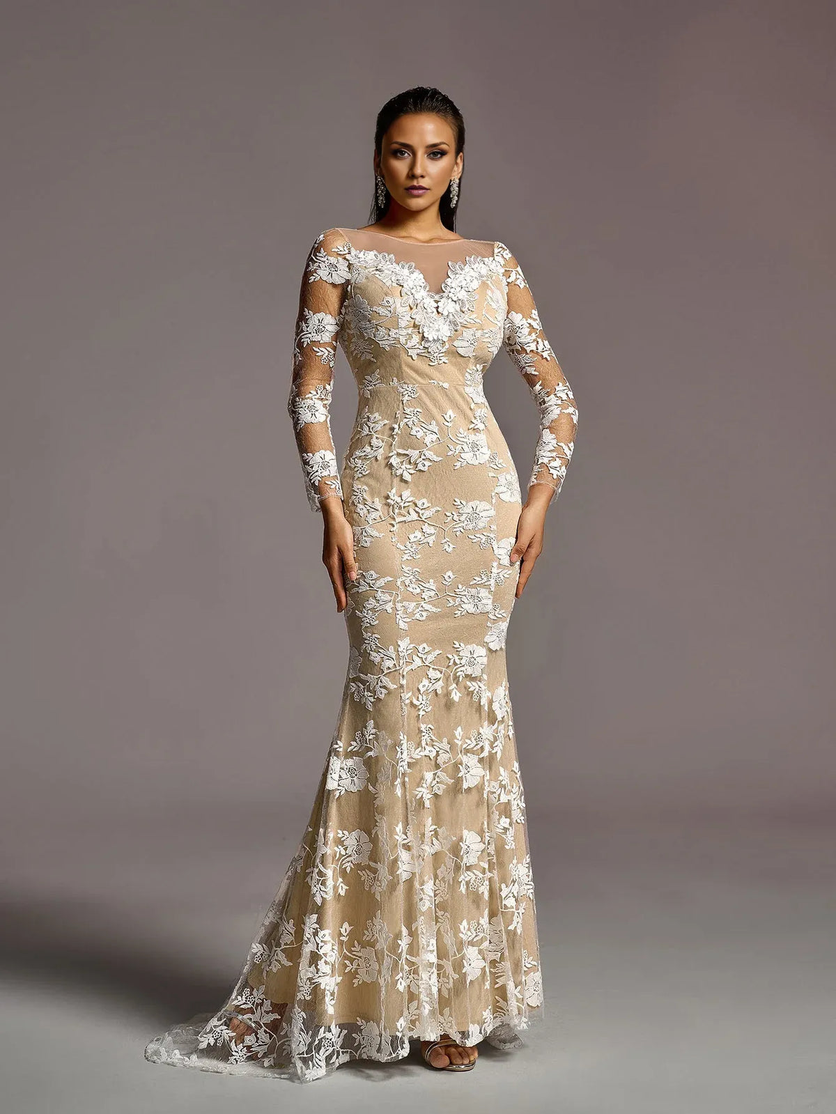 Timeless Special Occasion Sophisticated Graceful Elegant White Lace Mermaid Backless Wedding Dress