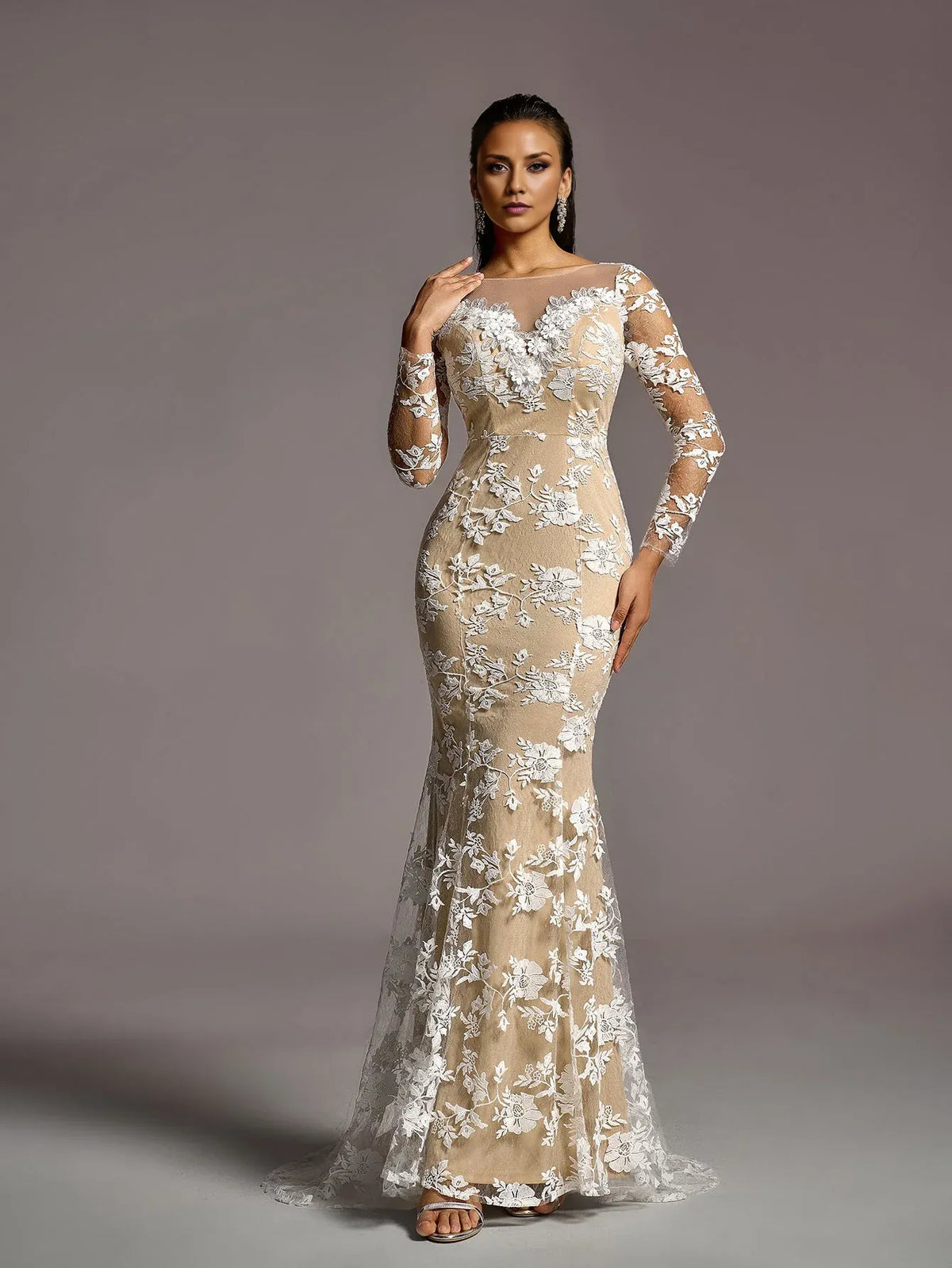 Timeless Special Occasion Sophisticated Graceful Elegant White Lace Mermaid Backless Wedding Dress